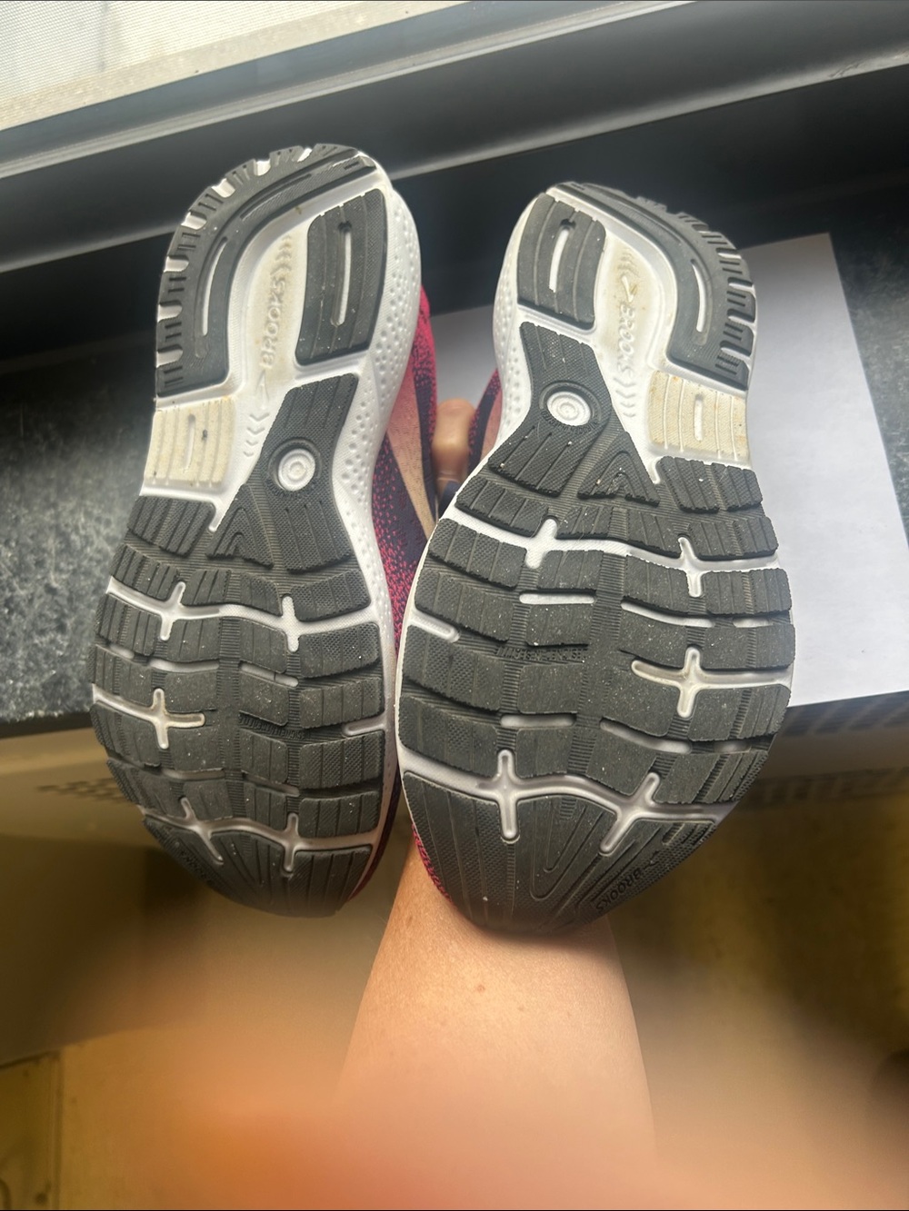 Brooks Women's Running Shoes in Purple and Pink with Gold Accents - Picture 3 of 4